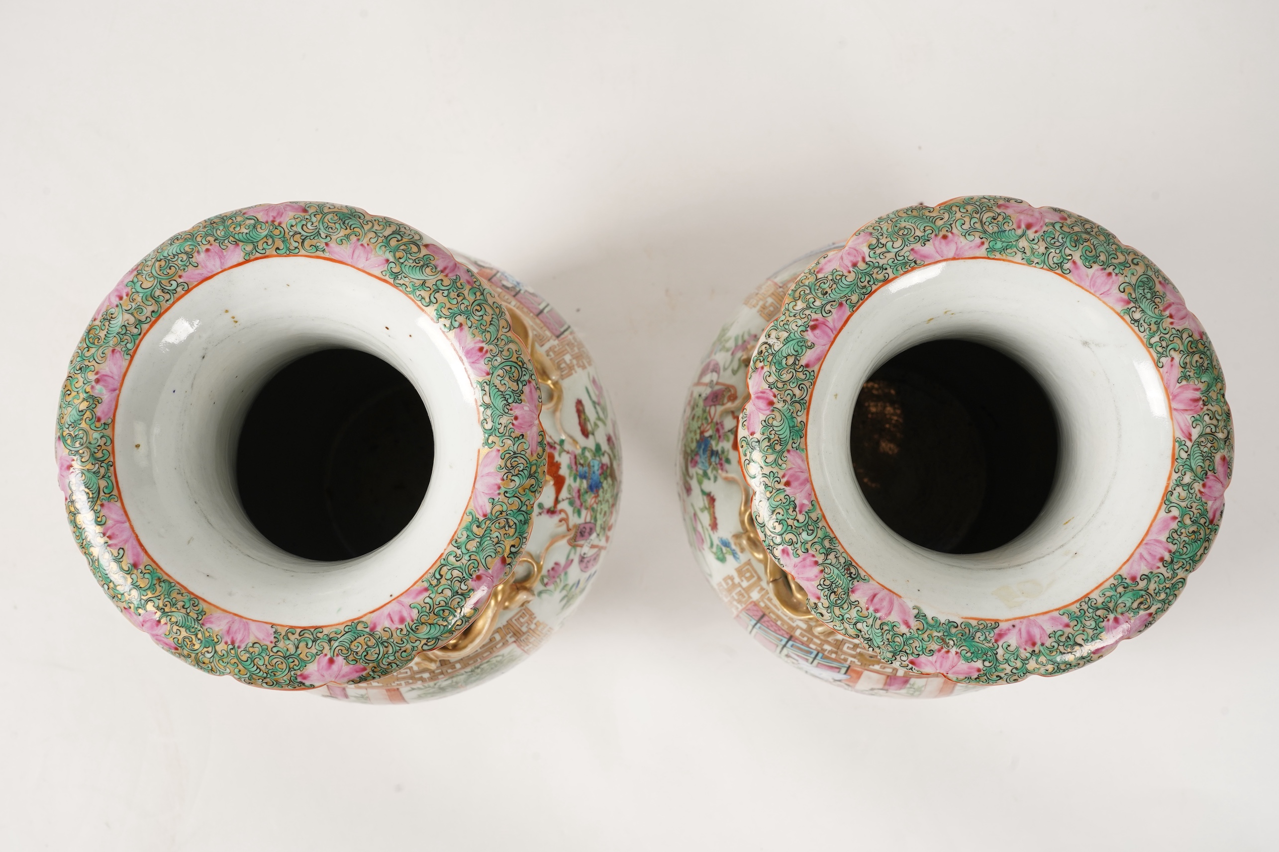 A pair of Chinese famille rose vases, Daoguang period, c.1830